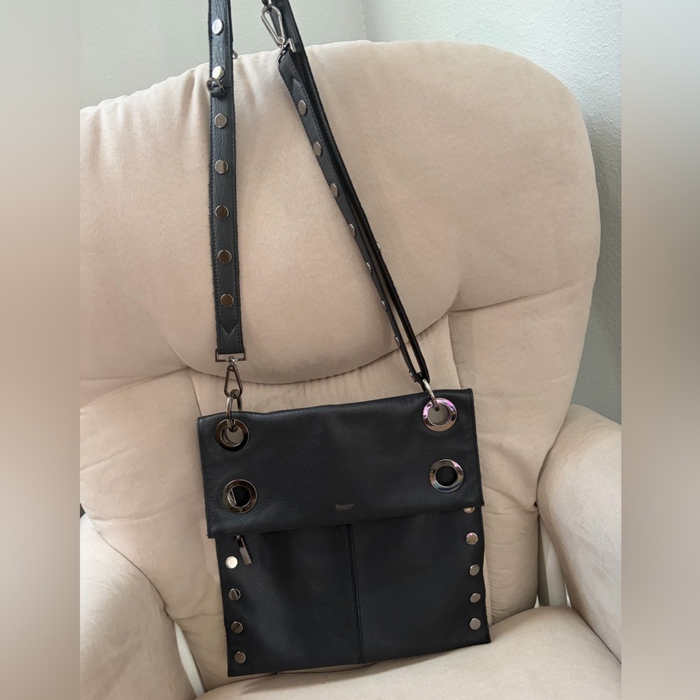Hammitt Large Montana Adjustable Black Leather Shoulder/Crossbody Bag - Picture 2 of 16